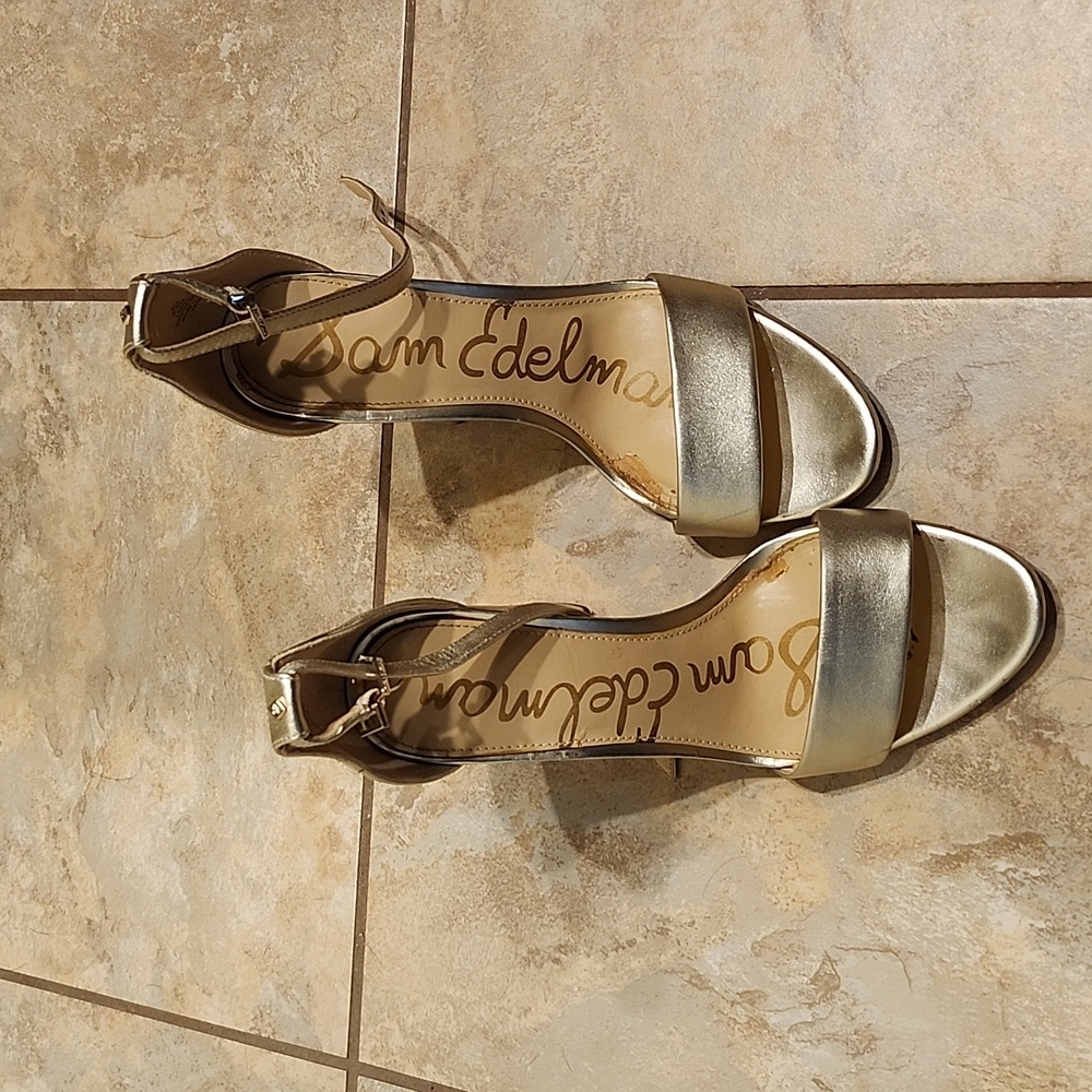 Sam edelman yaro block heels gold size 6.5